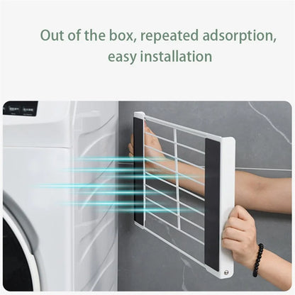 Space Saving Magnetic Folding Dirty Clothes Holder Carbon Steel Storage Rack