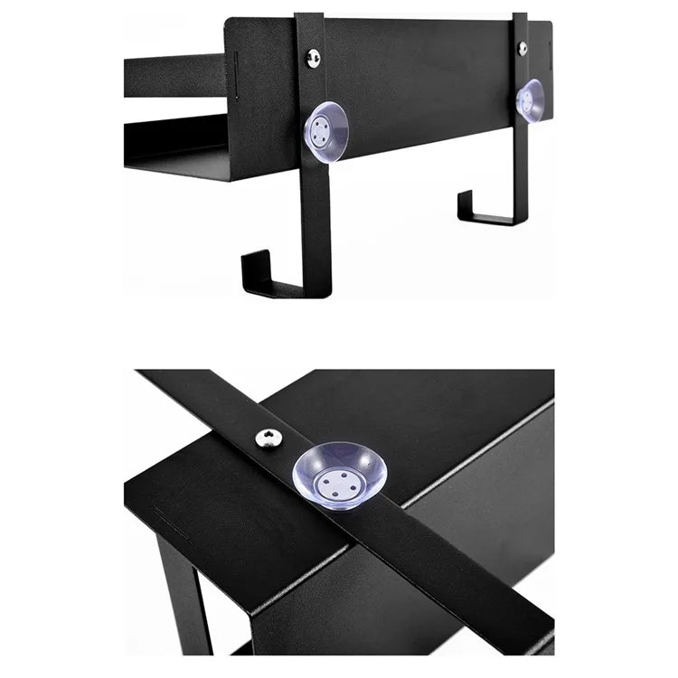 Carbon Steel Bathroom Door Hanging Basket Drill Free Organizer Shelf, Style B / Single Layer