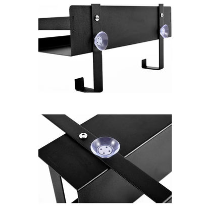 Carbon Steel Bathroom Door Hanging Basket Drill Free Organizer Shelf, Style B / Single Layer