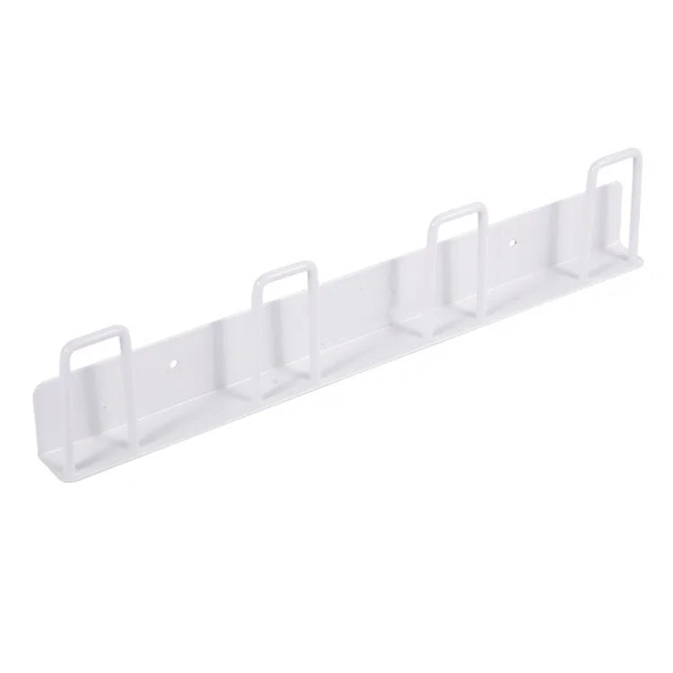 4-Hook Carbon Steel Organizer Rack Drill Free Wall Mounted Cup Holder