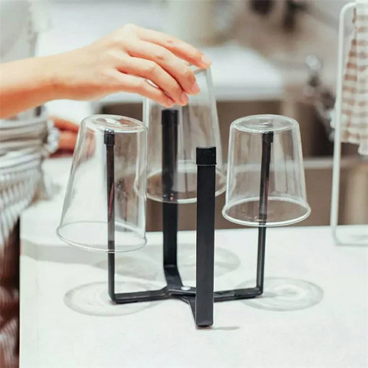 Nordic Kitchen 4-Arm Garbage Bag Holder Bedroom Foldable Iron Rack, Size S