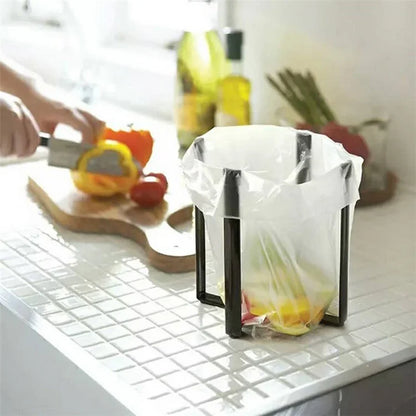 Nordic Foldable 4-Arm Garbage Bag Holder Iron Rack for Bedroom Kitchen, Size L