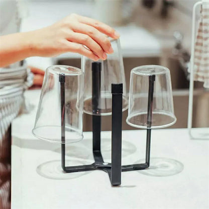 Nordic Foldable 4-Arm Garbage Bag Holder Iron Rack for Bedroom Kitchen, Size L