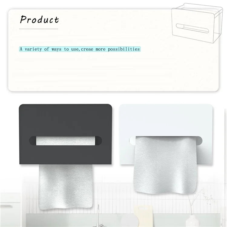 Multifunction Punch-free Magnetic Home Tissue Box Carbon Steel Tissue Storage Box