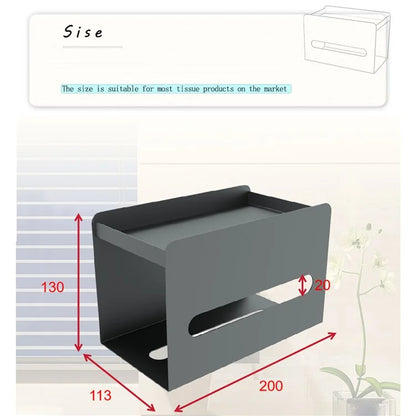 Multifunction Punch-free Magnetic Home Tissue Box Carbon Steel Tissue Storage Box