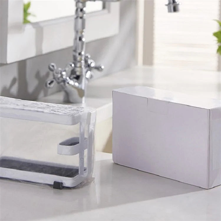 Toothbrush Holder Metal+Silicone Wall-Mounted Toothpaste Cup Hanger for Bathroom
