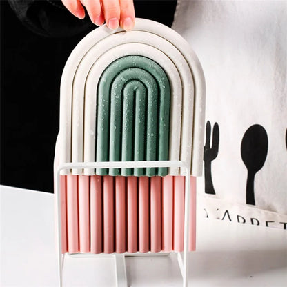 Rainbow Shape High Temperature Resistant Coaster Dining Table Mat Insulation Pad