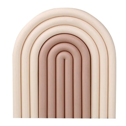 Rainbow Shape High Temperature Resistant Coaster Dining Table Mat Insulation Pad+Coffee