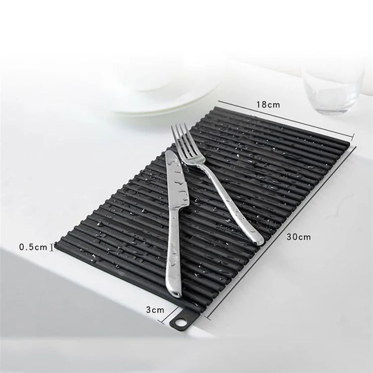 Rectangle Dish Drying Mat Countertop Pad Heat-resistant Placemat Sink Drain Mat