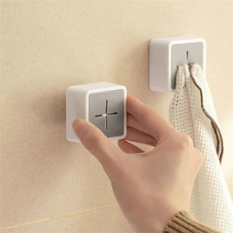 Self Adhesive Towel Plug Wall Mounted Bathroom Towel Storage Dish Cloth Organizer