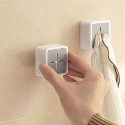 Self Adhesive Towel Plug Wall Mounted Bathroom Towel Storage Dish Cloth Organizer