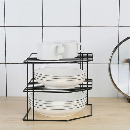 Multipurpose Metal Three Layer Corner Storage Shelf for Kitchen Bathroom