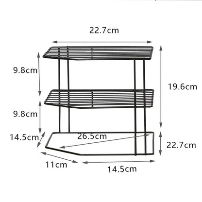 Multipurpose Metal Three Layer Corner Storage Shelf for Kitchen Bathroom