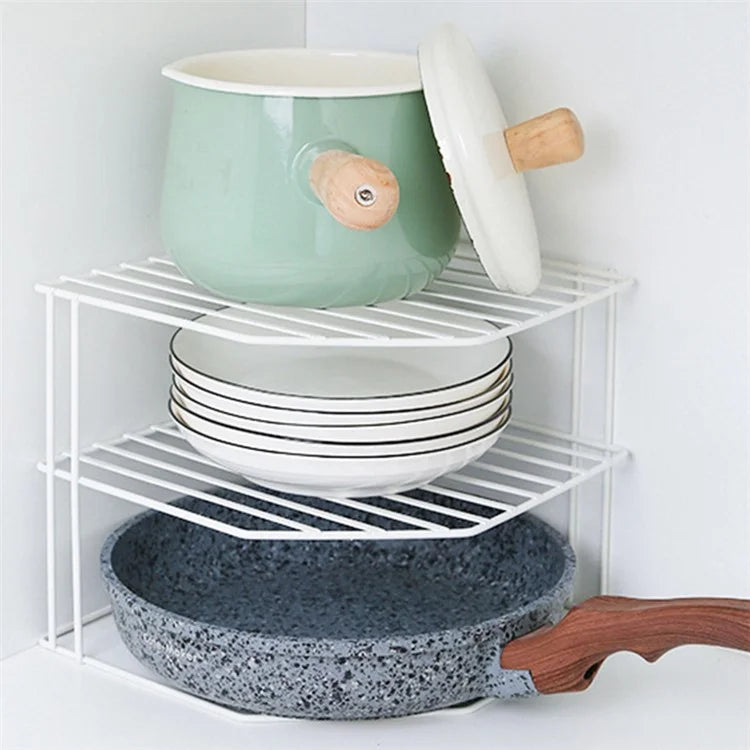 Multipurpose Metal Three Layer Corner Storage Shelf for Kitchen Bathroom