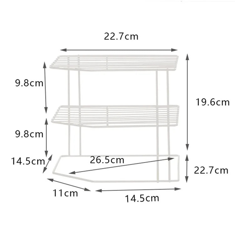 Multipurpose Metal Three Layer Corner Storage Shelf for Kitchen Bathroom