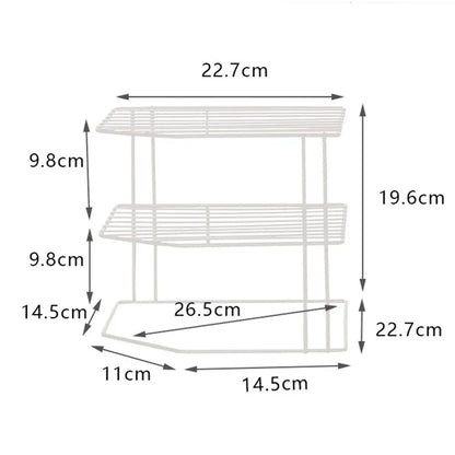 Multipurpose Metal Three Layer Corner Storage Shelf for Kitchen Bathroom