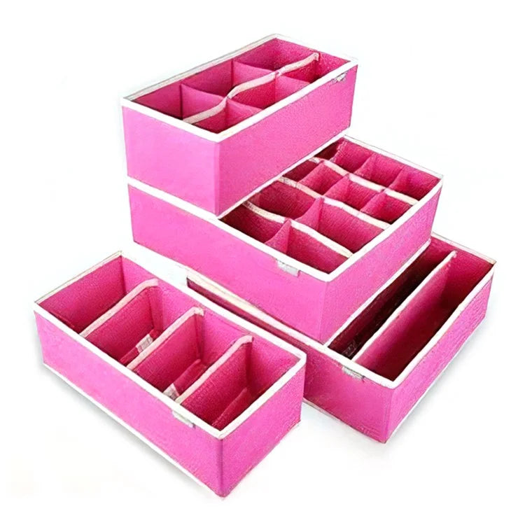 4Pcs / Set Non-Woven Fabric Cabinet Divided Storage Box for Underwear Socks