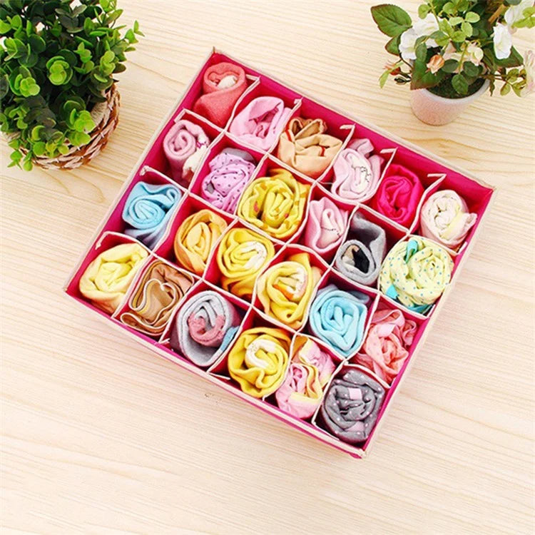 4Pcs / Set Non-Woven Fabric Cabinet Divided Storage Box for Underwear Socks