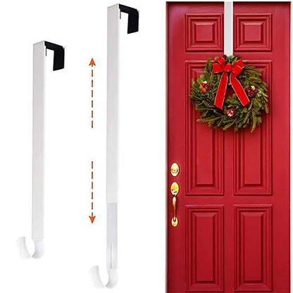 Christmas Wreath Hook Telescopic Hanger Removable Over The Door Storage Rack