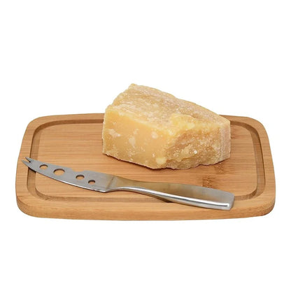 JJTZ Bamboo Rectangular Cake Try with PS Lid Cupcake Display Stand Tray Dessert Plate, Size S