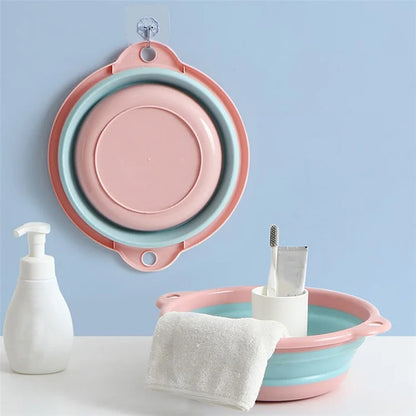 Thicken PP+TPR Collapsible Round Basin Space Saving Multipurpose Washbasin, Size S