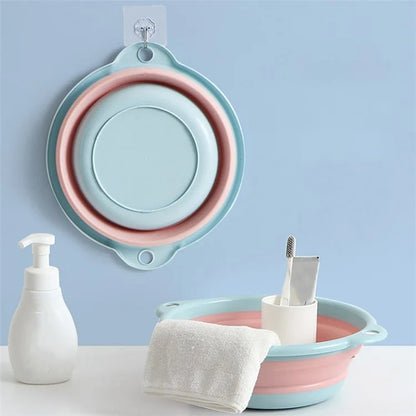 Thicken PP+TPR Collapsible Round Basin Space Saving Multipurpose Washbasin, Size S