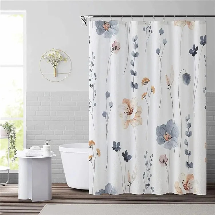SHU1 3D Printed Tropical Jungle Plants Design Bath Curtain Polyester Waterproof Shower Curtain, 180x180cm