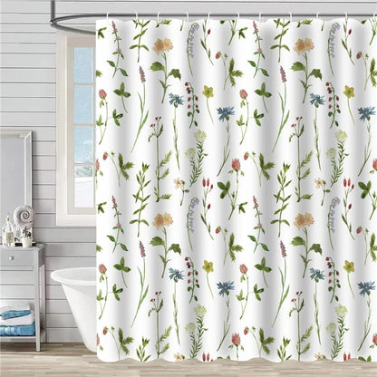 SHU1 3D Printed Tropical Jungle Plants Design Bath Curtain Polyester Waterproof Shower Curtain, 180x180cm-1