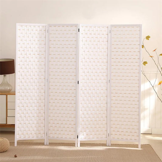 LYSDPF20221010 Wood Frame Paper Rattan Woven Screen Hotel Home Office Partition Screen