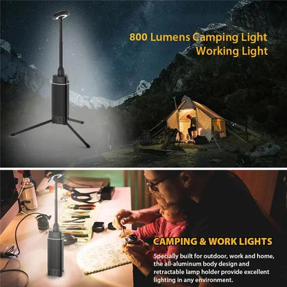 YE100 Tripod Design Telescopic Portable Tent Lamp Rechargeable Outdoor Camping Light
