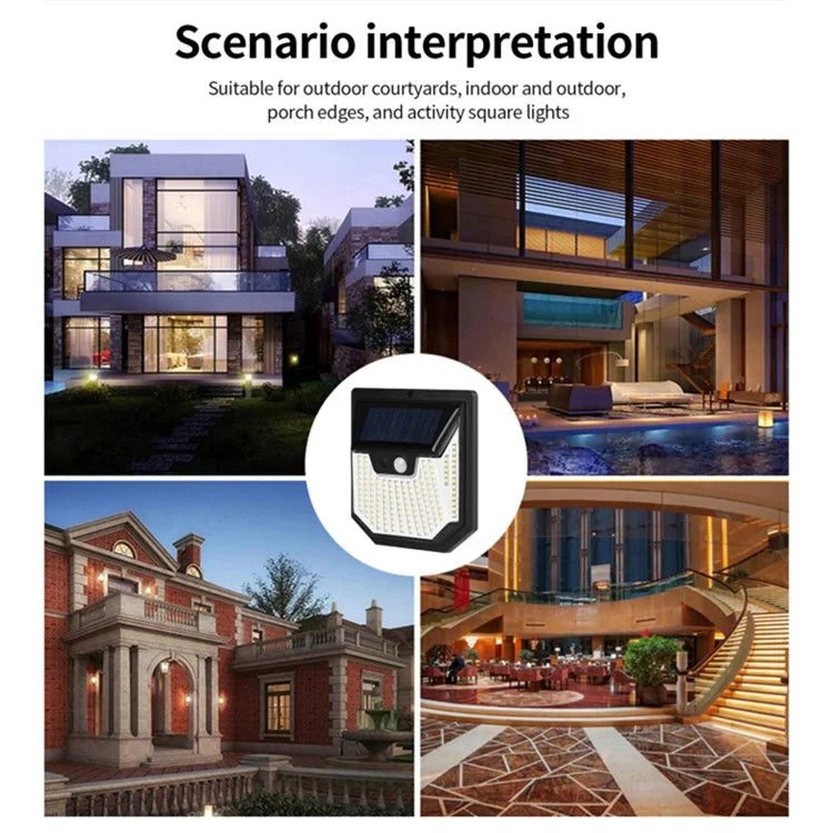 2PCS Wireless Wall Lights Solar Powered Human Motion Sensor Waterproof Garden Lamps