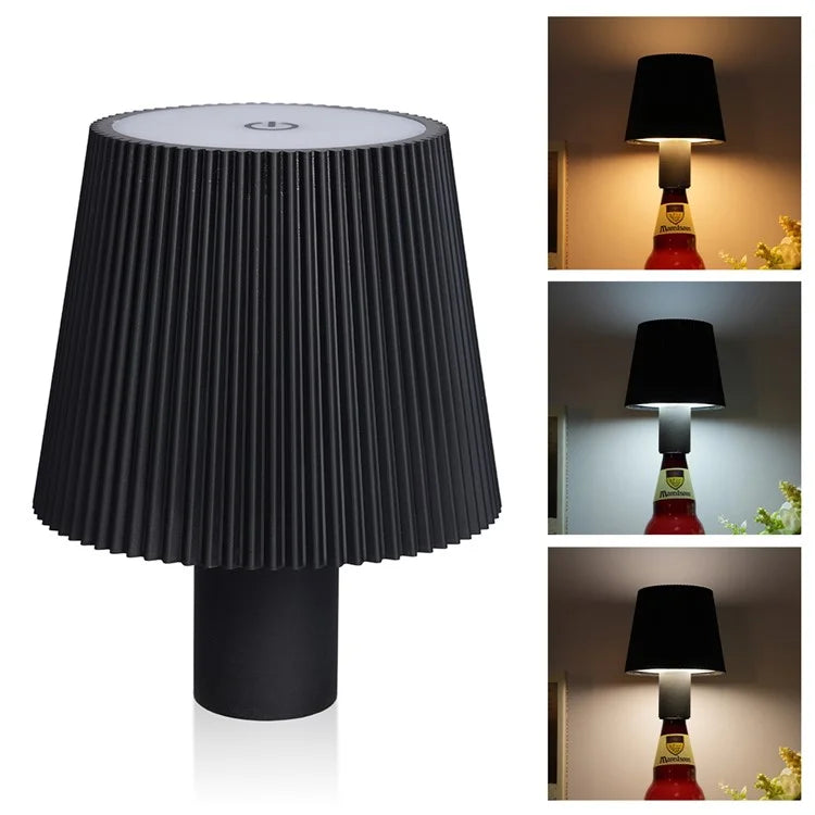 ML-G02 2000mAh Battery 3 Modes LED Night Lamp Pleated Wine Bottle Light