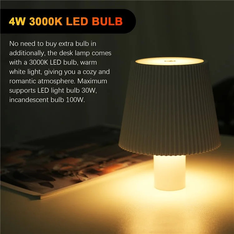 ML-G02 2000mAh Battery 3 Modes LED Night Lamp Pleated Wine Bottle Light