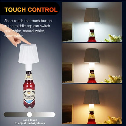 ML-G02 2000mAh Battery 3 Modes LED Night Lamp Pleated Wine Bottle Light