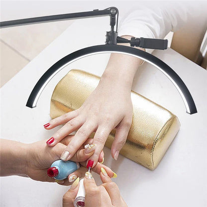 M40X 20 inch Beauty LED Half Moon Light with Iron Base Adjustable Floor Light for Nail Tech Lash Artists