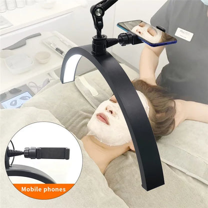 M40X 20 inch Beauty LED Half Moon Light with Iron Base Adjustable Floor Light for Nail Tech Lash Artists