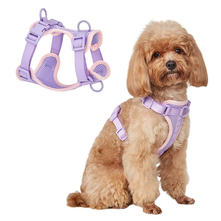 Size L Summer Breathable Mesh Dog Cat Harness Adjustable Pet Harness