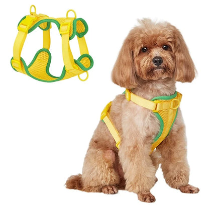 Size L Summer Breathable Mesh Dog Cat Harness Adjustable Pet Harness