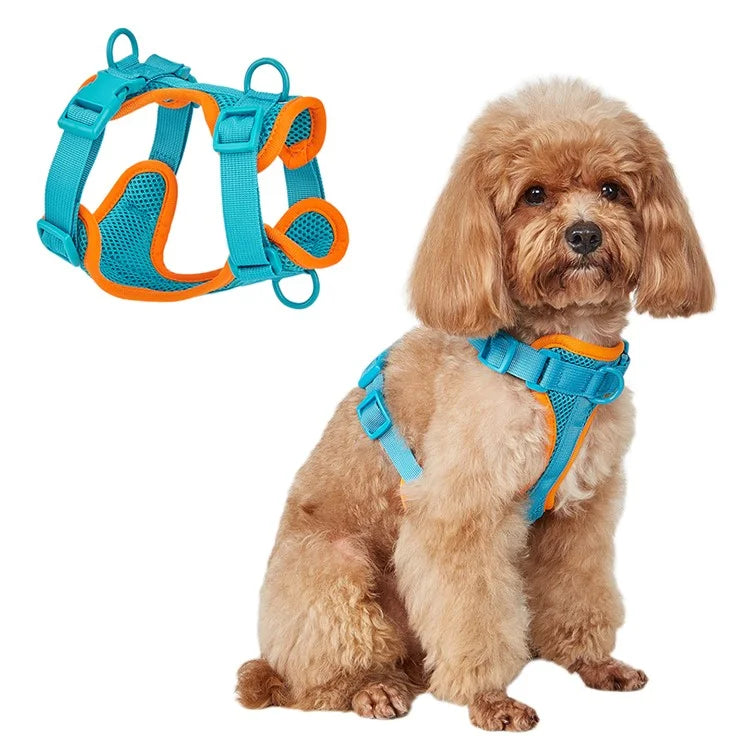 Size L Summer Breathable Mesh Dog Cat Harness Adjustable Pet Harness