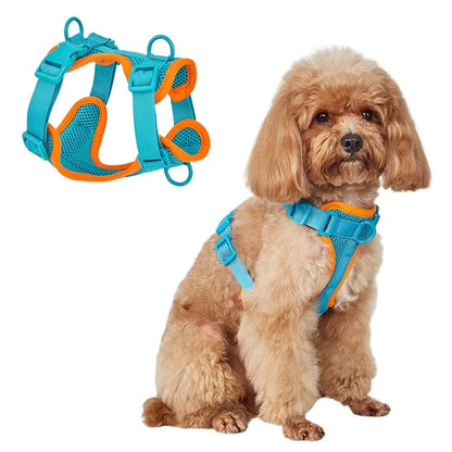 Size L Summer Breathable Mesh Dog Cat Harness Adjustable Pet Harness