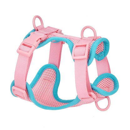 Size M Summer Breathable Mesh Dog Cat Harness Adjustable Soft Pet Harness