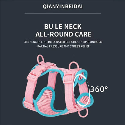 Size M Summer Breathable Mesh Dog Cat Harness Adjustable Soft Pet Harness