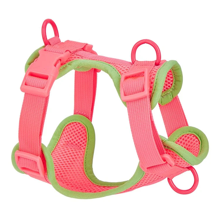 Size M Summer Breathable Mesh Dog Cat Harness Adjustable Soft Pet Harness