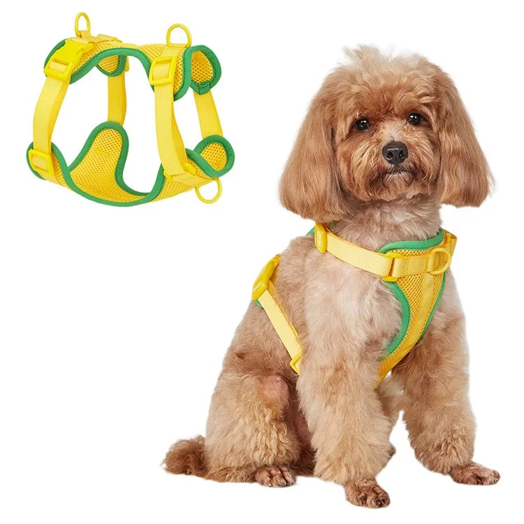 Size M Summer Breathable Mesh Dog Cat Harness Adjustable Soft Pet Harness