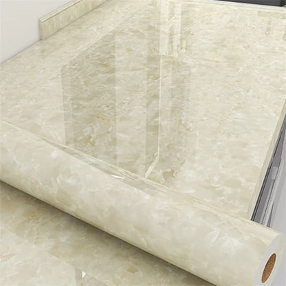 Marble Pattern Waterproof PVC Kitchen Wallpaper Self-Adhesive Heat-Resistant Sticker, 60x500cm