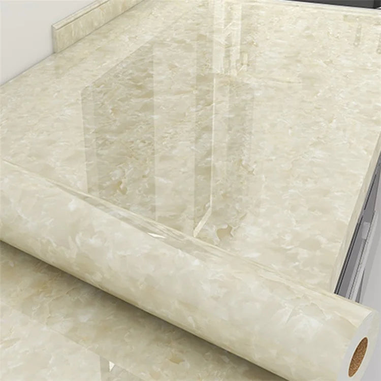 Marble Pattern Waterproof PVC Kitchen Wallpaper Self-Adhesive Heat-Resistant Sticker, 60x200cm