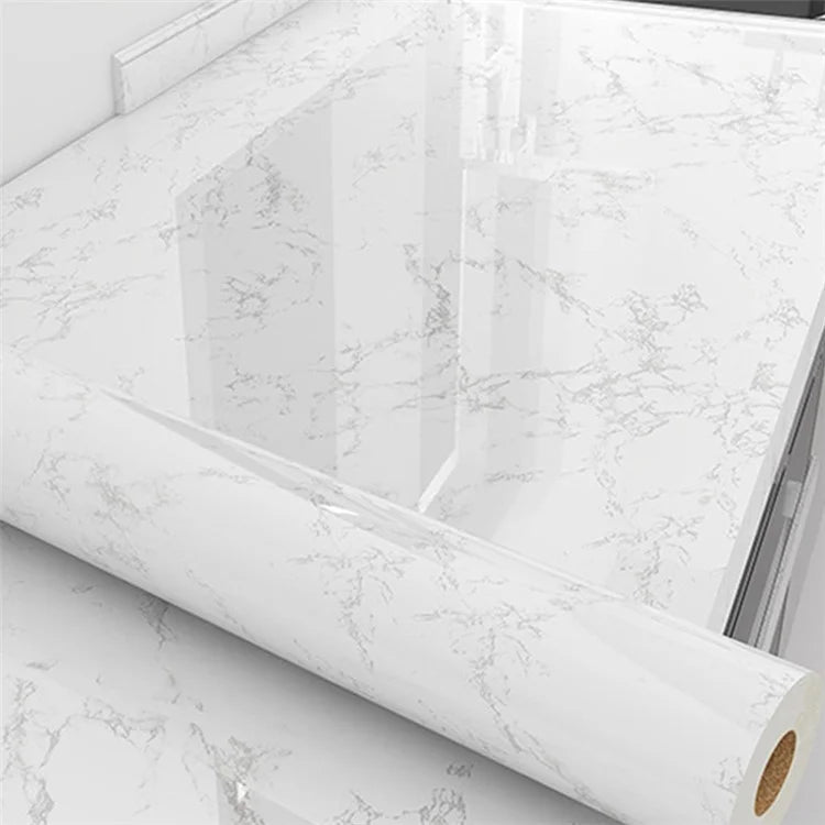 Marble Pattern Waterproof PVC Kitchen Wallpaper Self-Adhesive Heat-Resistant Sticker, 40x200cm