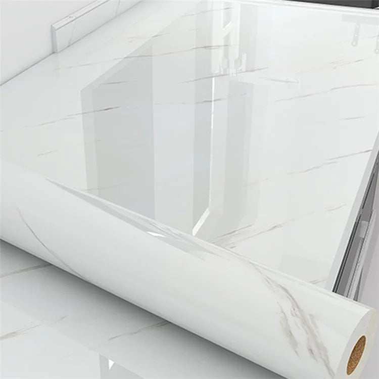 Marble Pattern Waterproof PVC Kitchen Wallpaper Self-Adhesive Heat-Resistant Sticker, 40x200cm