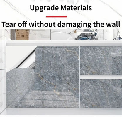 Marble Pattern Waterproof PVC Kitchen Wallpaper Self-Adhesive Heat-Resistant Sticker, 40x200cm