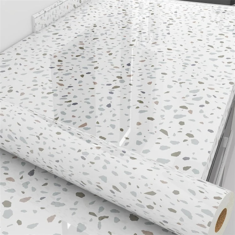 Marble Pattern Waterproof PVC Kitchen Wallpaper Self-Adhesive Heat-Resistant Sticker, 40x200cm